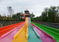 Multi Lane Racing Rainbow Water Slide فایبر گلاس اسپری در فضای باز بازی تجهیزات پارک