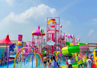 پارک زمین بازی آبی فایبر گلاس Candy Style برای خانواده نوجوان تعاملی