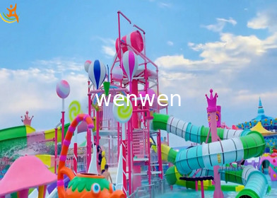 تجهیزات پارک فایبرگلاس رنگارنگ Big Splash Water Slide برای خانواده های تعاملی