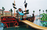 ROHS مینی پارک آبی تجهیزات کشتی دزدان دریایی چوبی با سرسره فایبرگلاس